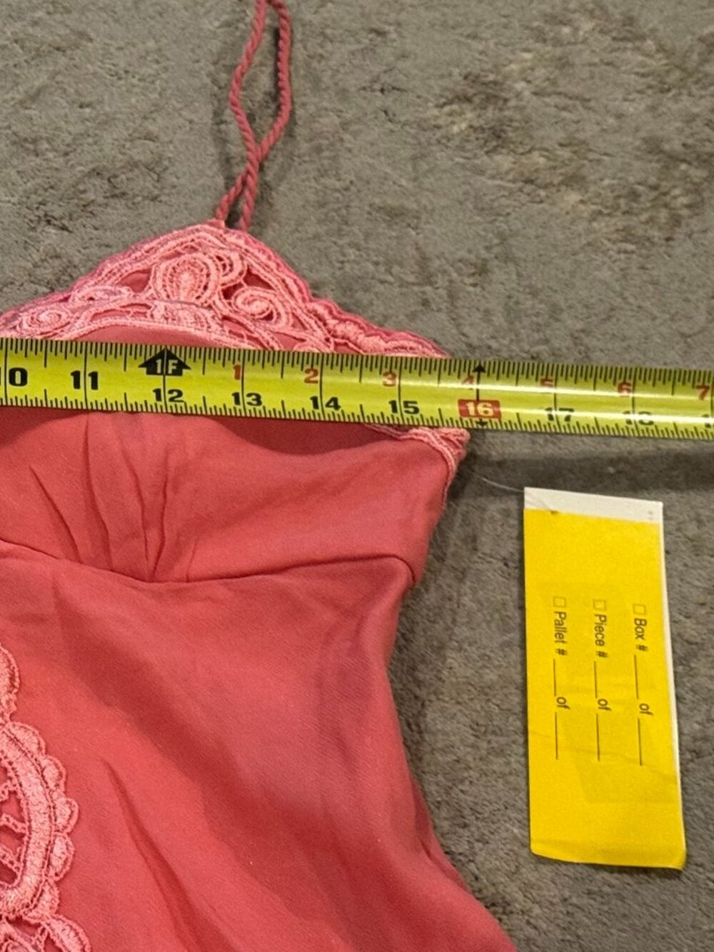 Sue Wong Silk Chiffon Y2K Handkerchief V Camisole Coral Pink Crochet Top Deco #7 - Picture 13 of 16